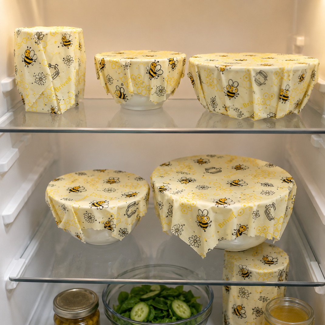 Lot de 3 Emballages alimentaires en cire d'abeille - Bee-Wraps Brivell