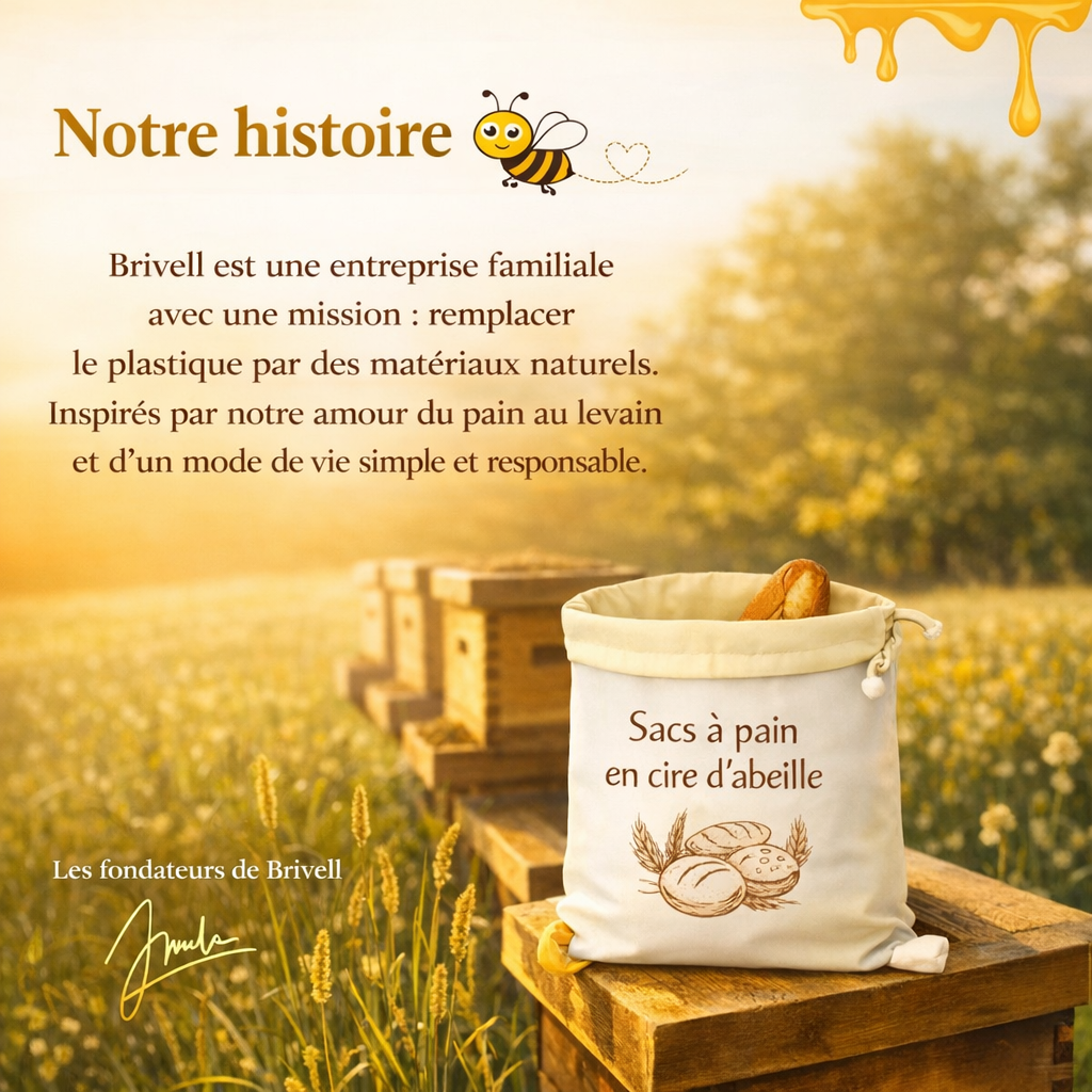 Sacs en cire d'abeille & coton 100 % – Haut de gamme, lavables pour une conservation naturelle