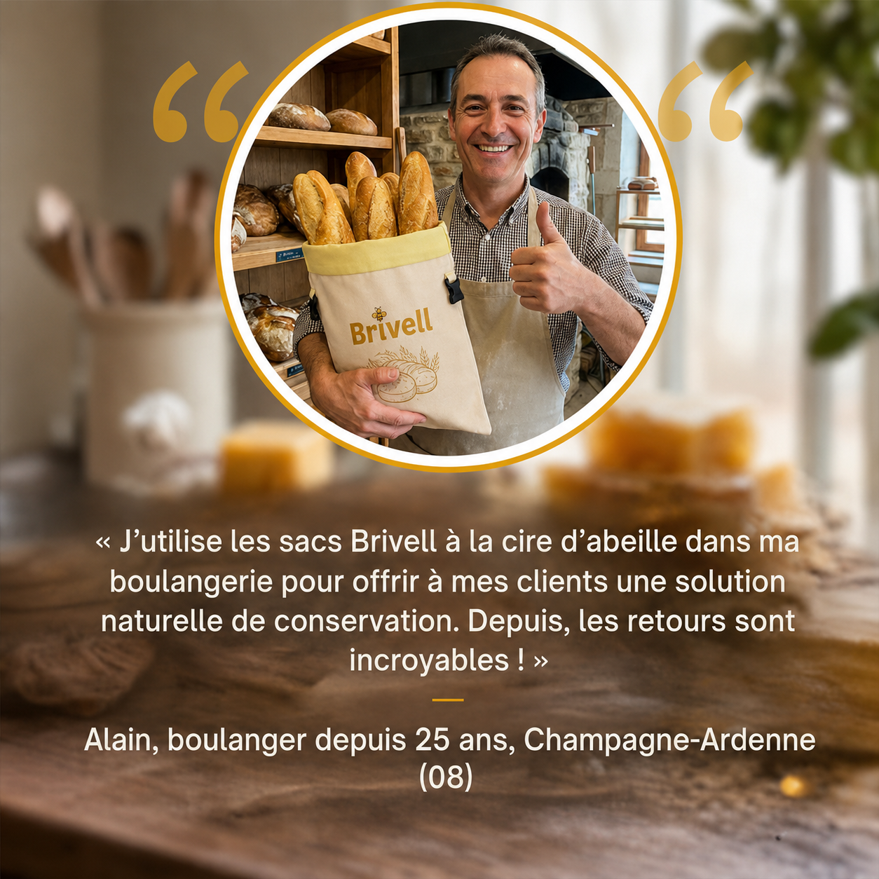Sacs Brivell Premium en cire d'abeille & coton 100 % — Lavables, pour une conservation naturelle