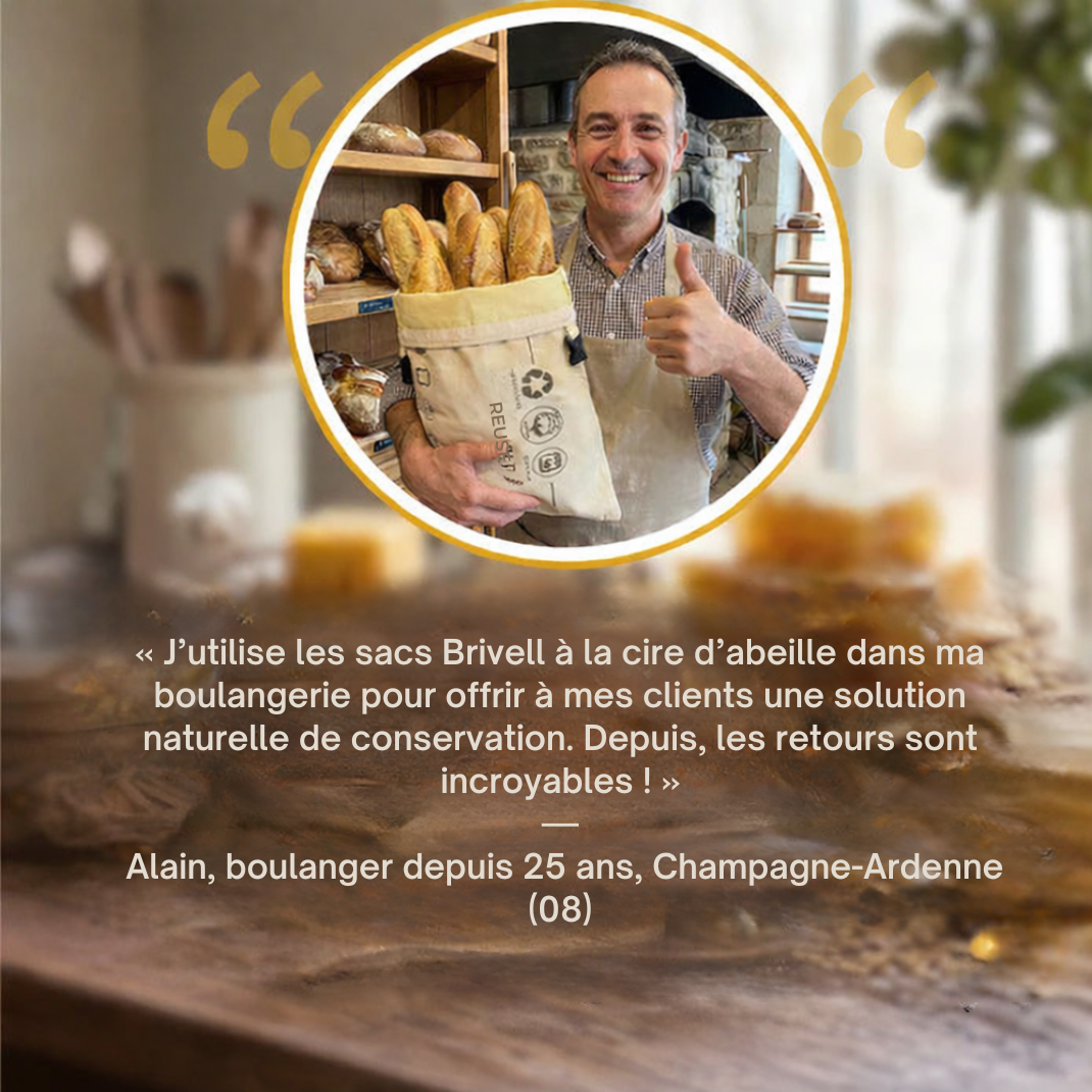 Sacs Brivell Premium en cire d'abeille & coton 100 % — Lavables, pour une conservation naturelle