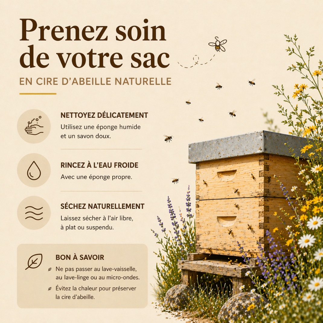 Sacs Brivell Premium en cire d'abeille & coton 100 % — Lavables, pour une conservation naturelle
