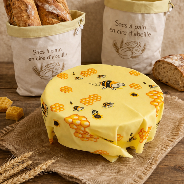 Emballages alimentaires en cire d'abeille - Bee-Wraps Brivell